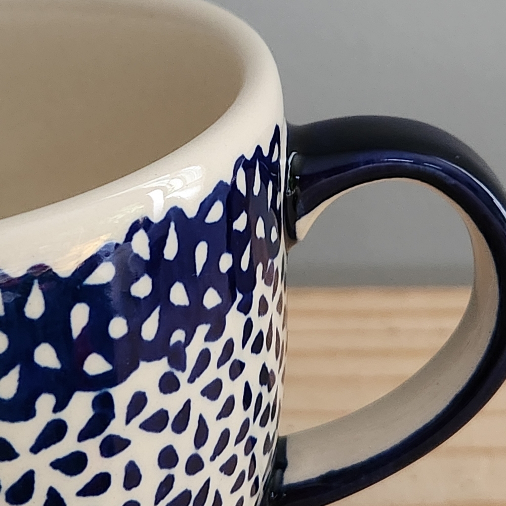 Handmade in Poland Ceramic Blue Speckled Pottery Glazed Mug NWOT - Picture 7 of 12
